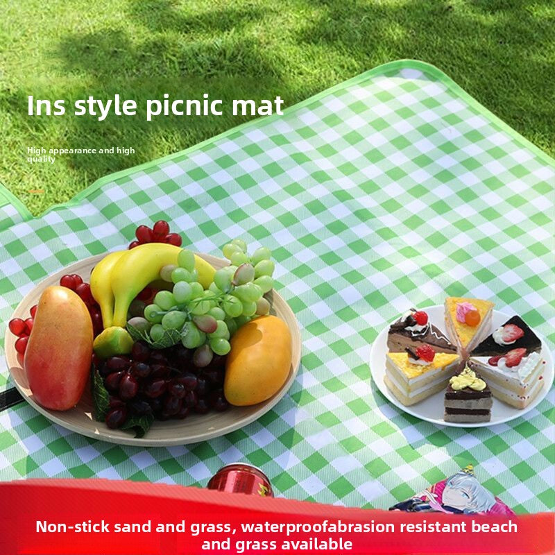 Outdoor picnic mat waterproof moisture-proof dirt resistant portable spring outing mat inswind picnic cloth camping mat picnic suburbs