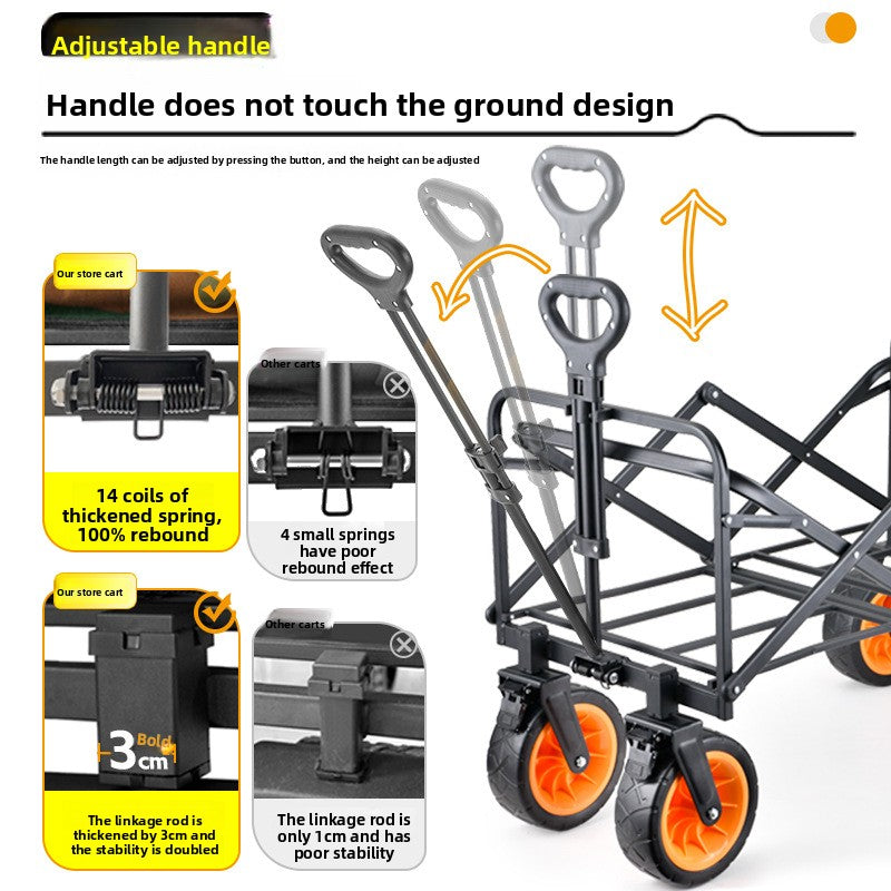 Camping cart camp trailer outdoor folding oversized camping trolley trolley camper van