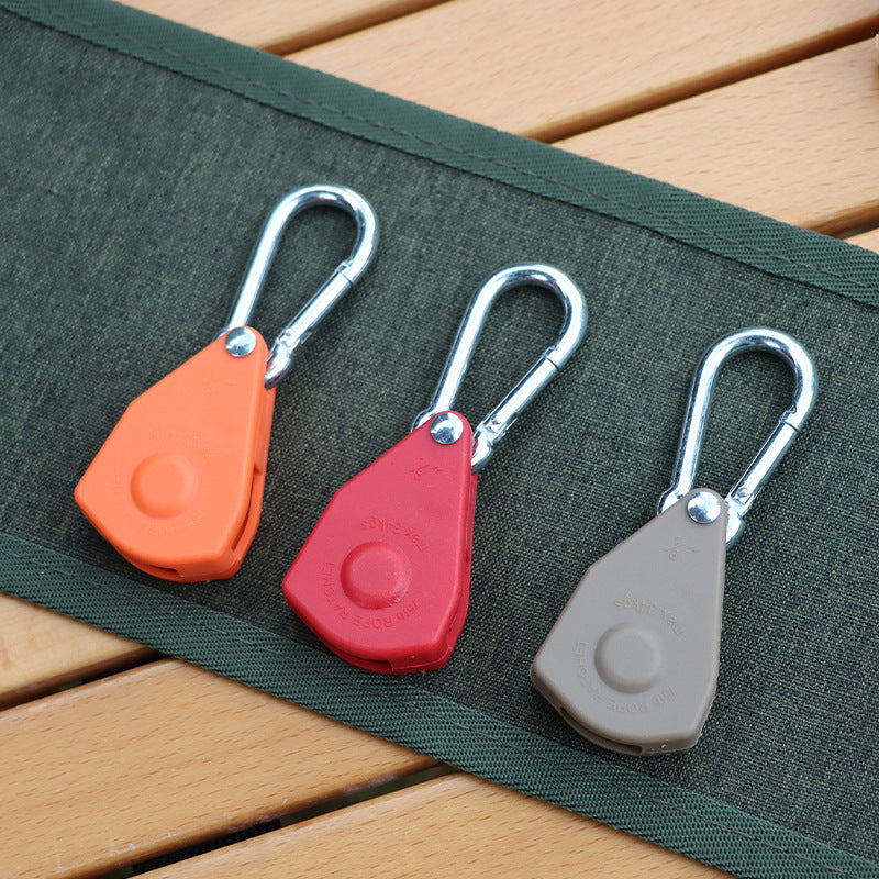 Outdoor pulley rope buckle tent canopy adjustment lifting small metal iron buckle sling hook rope tensioner pulley