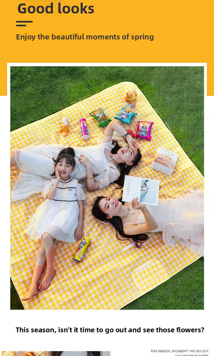 Outdoor picnic mat waterproof moisture-proof dirt resistant portable spring outing mat inswind picnic cloth camping mat picnic suburbs
