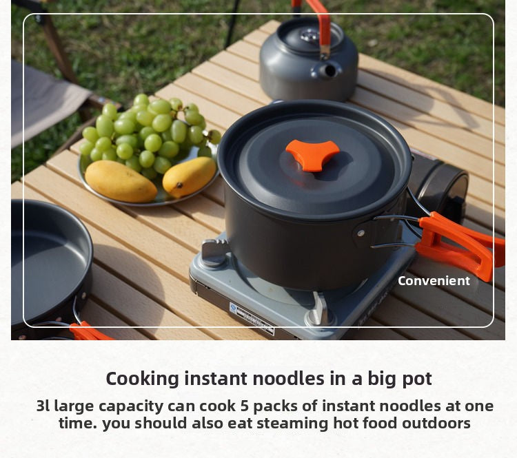 Foldable storage outdoor picnic set pot kettle frying pan soup pot stove storage bag adapter supplies
