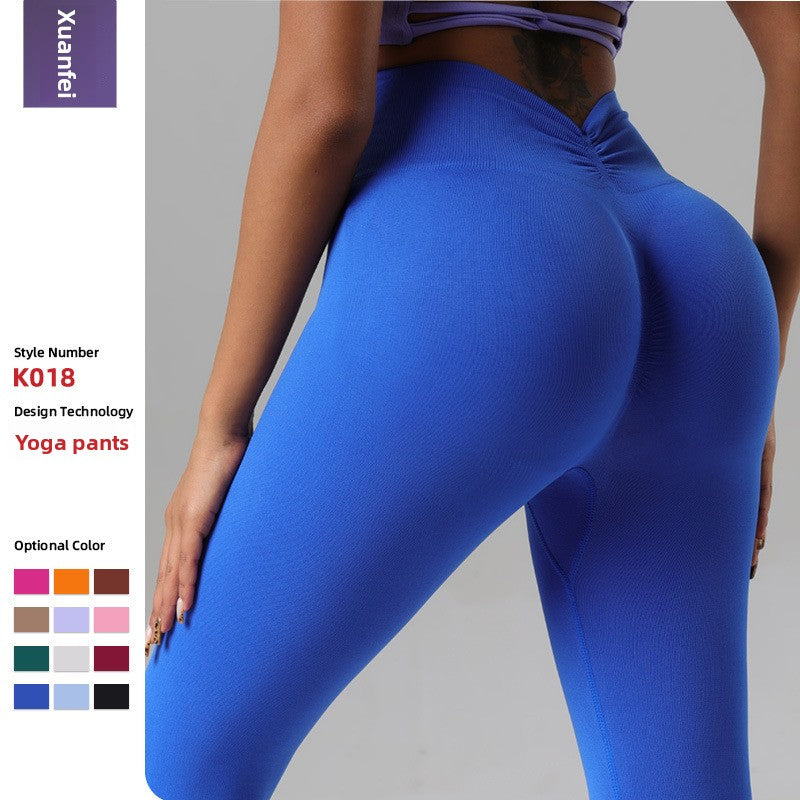 Autumn and winter new yoga clothes peach buttocks high waist belly yoga pants sports trousers quick-drying tight cycling fitness pants