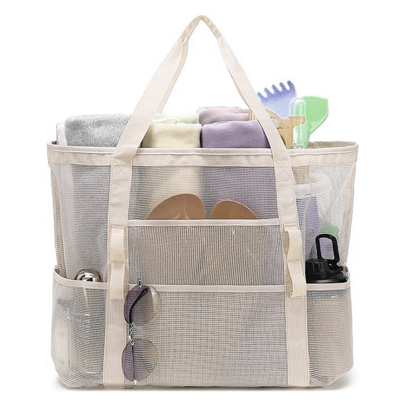 Beach bag shoes swimsuit seaside travel storage bag multi-functional mesh shoulder portable swimming bag