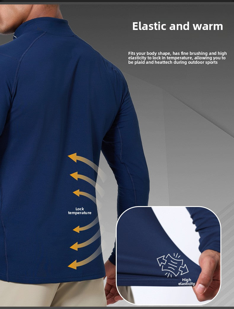 Autumn and winter new products stand-up collar casual outdoor comfortable sports tops running fitness sports quick-drying clothes long sleeve men