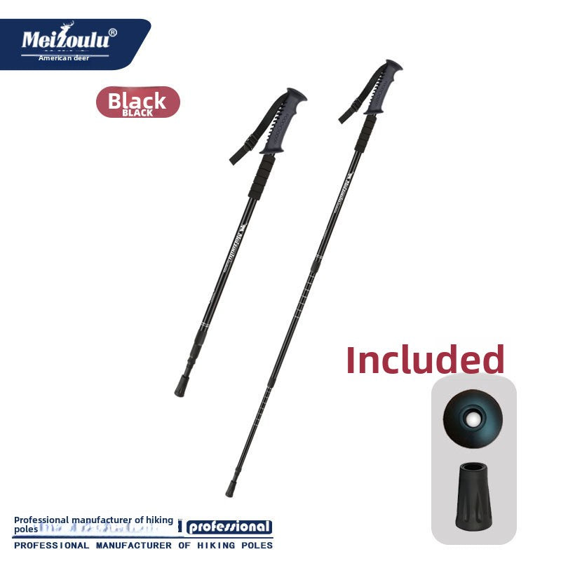 Mountaineering pole Ultra light telescopic folding trekking pole cane cane climbing equipment aluminum alloy