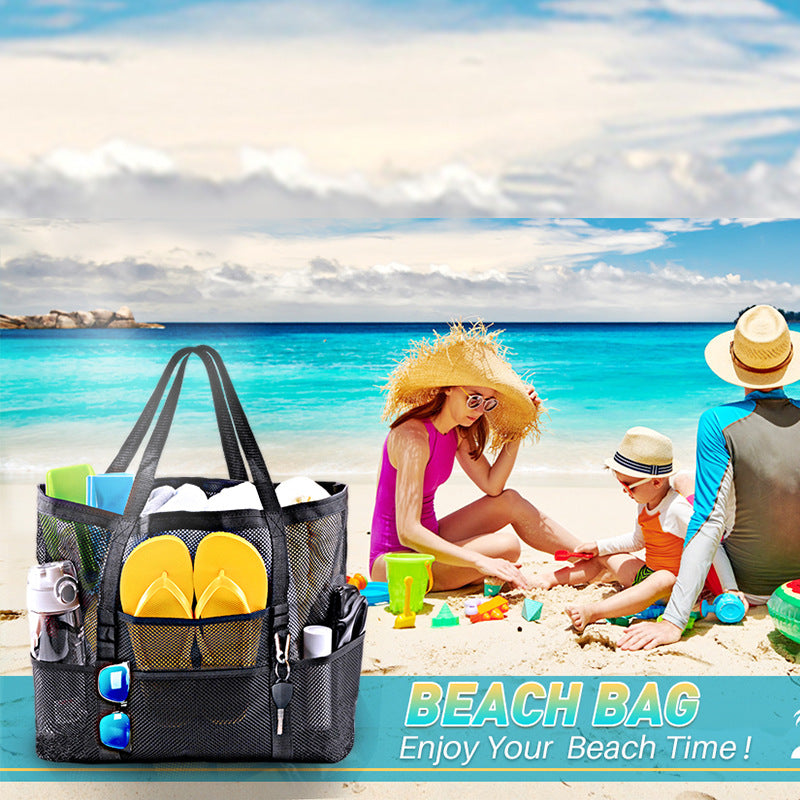 Beach bag shoes swimsuit seaside travel storage bag multi-functional mesh shoulder portable swimming bag