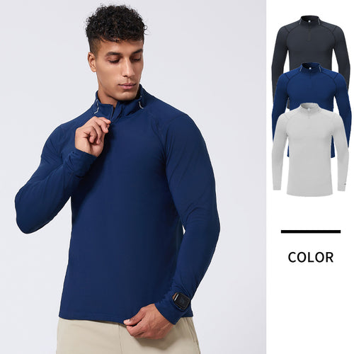 Autumn and winter new products stand-up collar casual outdoor comfortable sports tops running fitness sports quick-drying clothes long sleeve men