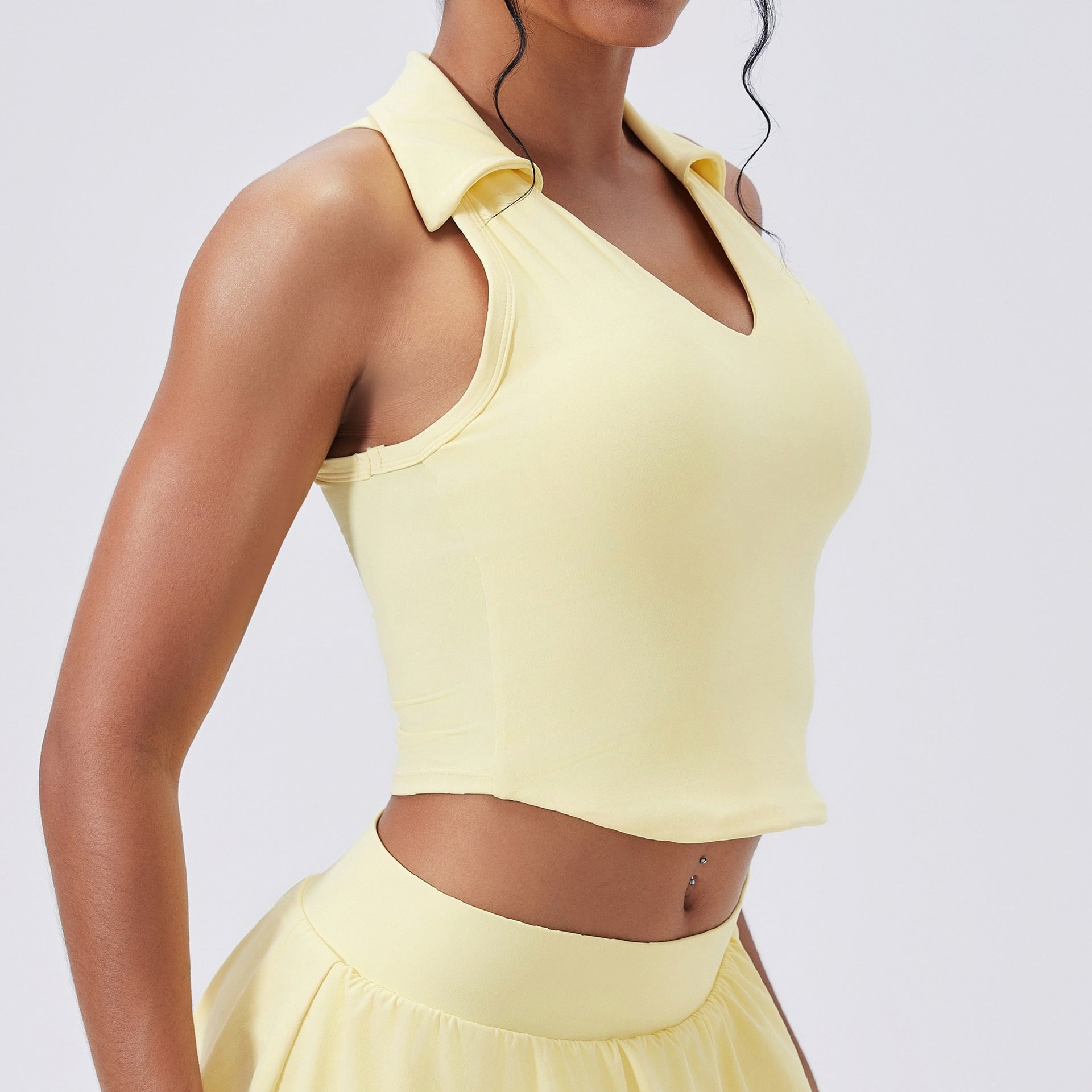 Naked Breathable Lapel Beauty Back Yoga Vest Fitness Bra Skinny Outdoor Sports Running Fitness Clothing