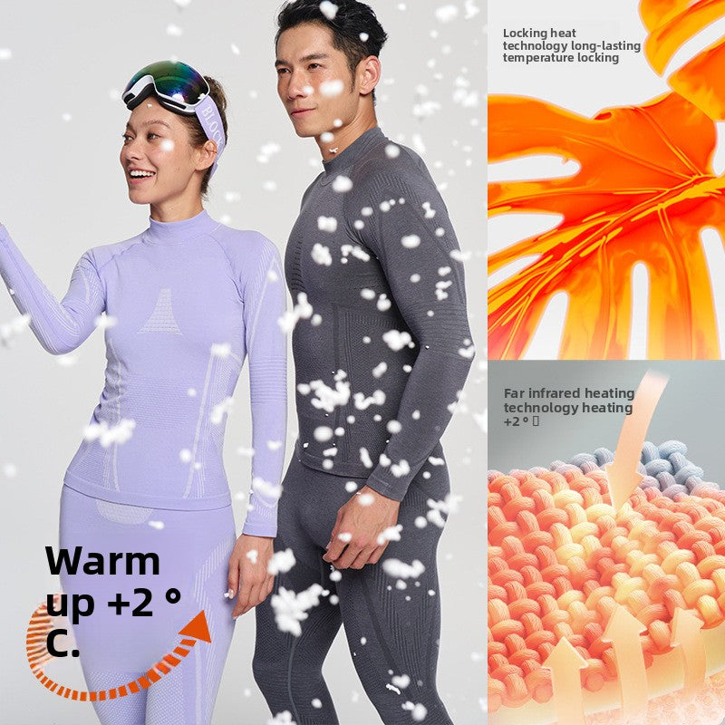 Outdoor mountaineering wool quick-drying underwear set men's and women's perspiration breathable sports function ski quick-drying clothes