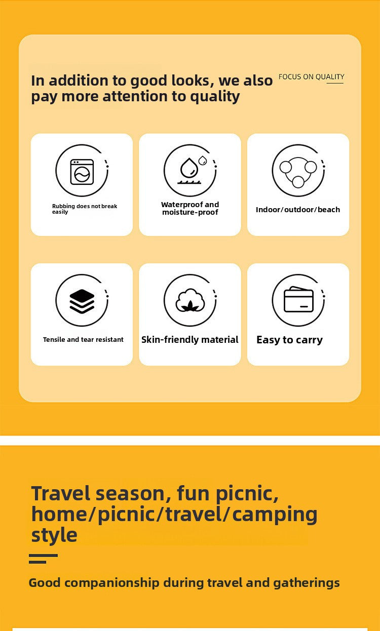 Outdoor picnic mat waterproof moisture-proof dirt resistant portable spring outing mat inswind picnic cloth camping mat picnic suburbs