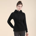 Autumn and winter coat women's slim sweater sports and leisure yoga clothes running fitness versatile zipper stand-up collar hooded jacket