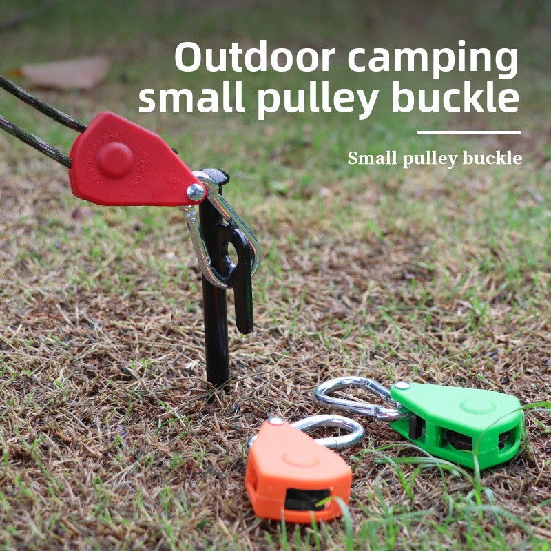 Outdoor pulley rope buckle tent canopy adjustment lifting small metal iron buckle sling hook rope tensioner pulley