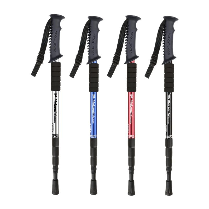 Mountaineering pole Ultra light telescopic folding trekking pole cane cane climbing equipment aluminum alloy