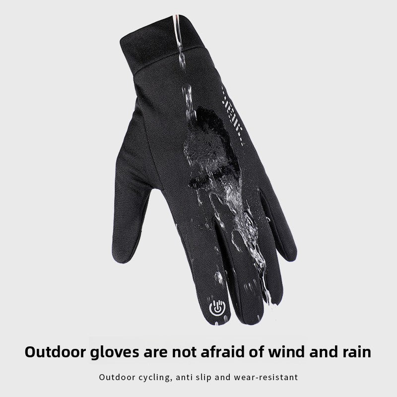 Hiking and hiking gloves cycling thin fleece waterproof non-slip touch screen cycling gloves