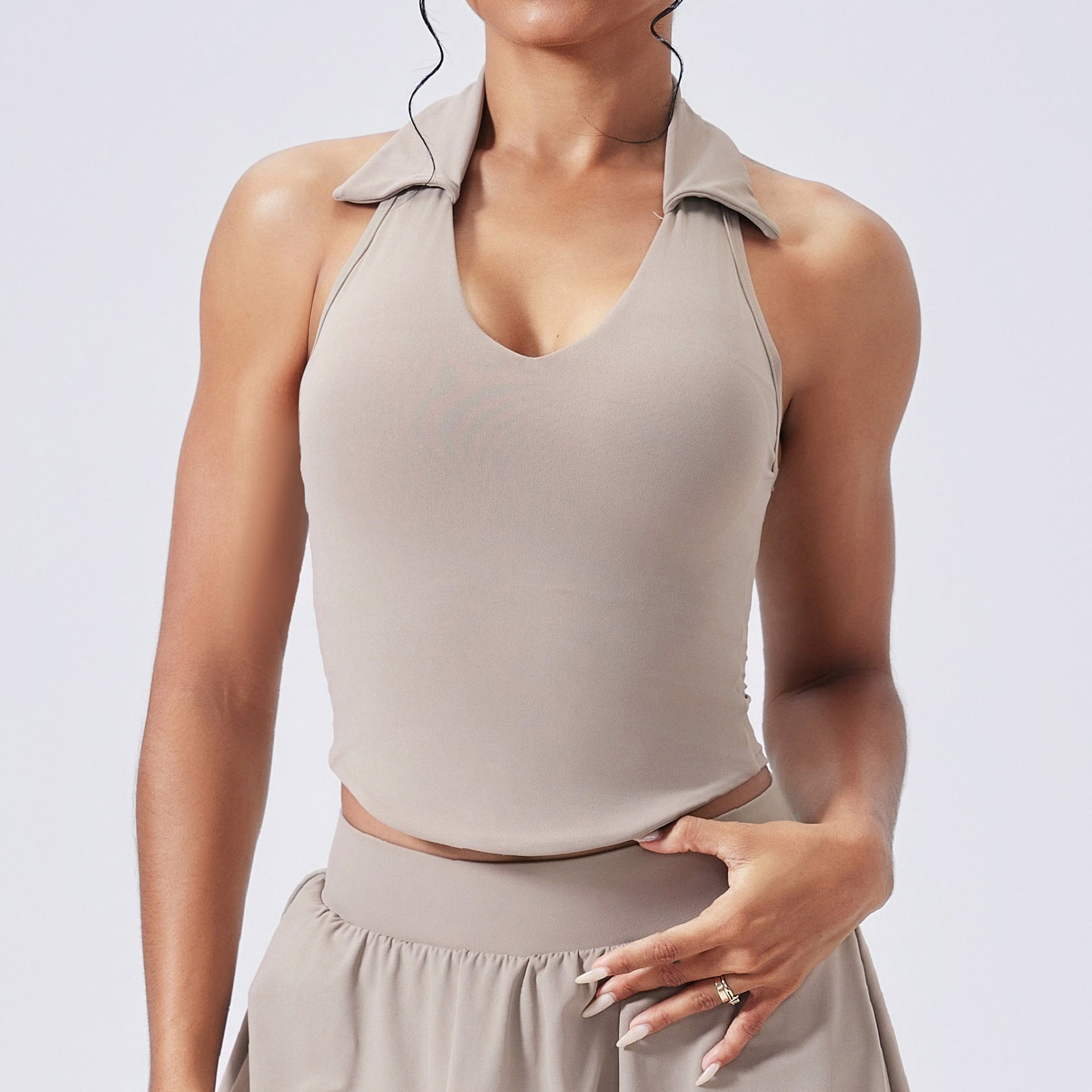 Naked Breathable Lapel Beauty Back Yoga Vest Fitness Bra Skinny Outdoor Sports Running Fitness Clothing