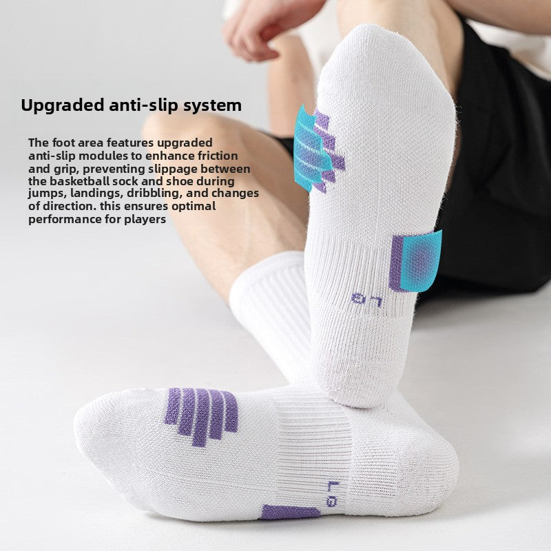 Basketball socks men's and women's neutral towel bottom sports socks elite long tube thickened bottom training socks breathable casual versatile
