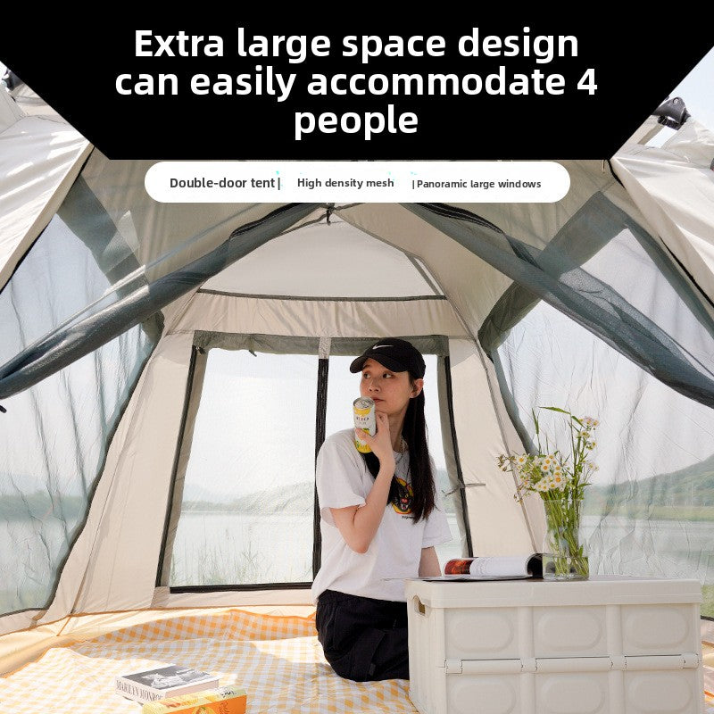 Automatic Pop-Up Camping Tent | Waterproof 2-in-1 Canopy