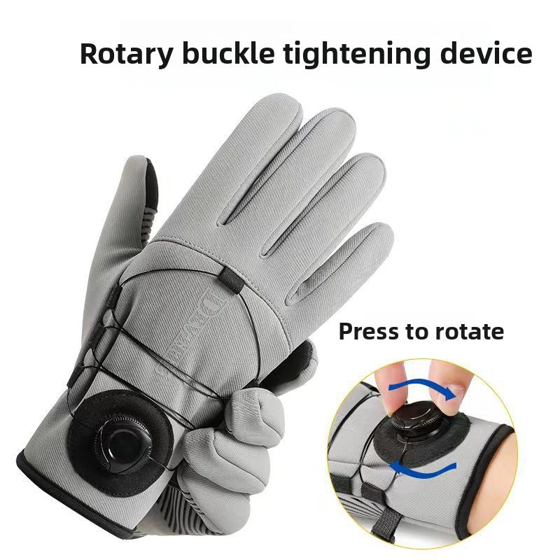 Autumn and winter riding adult gloves long velvet thickened windproof non-slip waterproof touch screen protective sports knob gloves