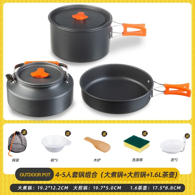 Foldable storage outdoor picnic set pot kettle frying pan soup pot stove storage bag adapter supplies